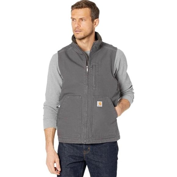 Carhartt Other - Carharrt Men’s Duck Sherpa Lined Mock Neck Vest Sz 3XLT